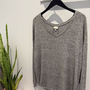 A New Day Brand Gray V-Neck Sweater